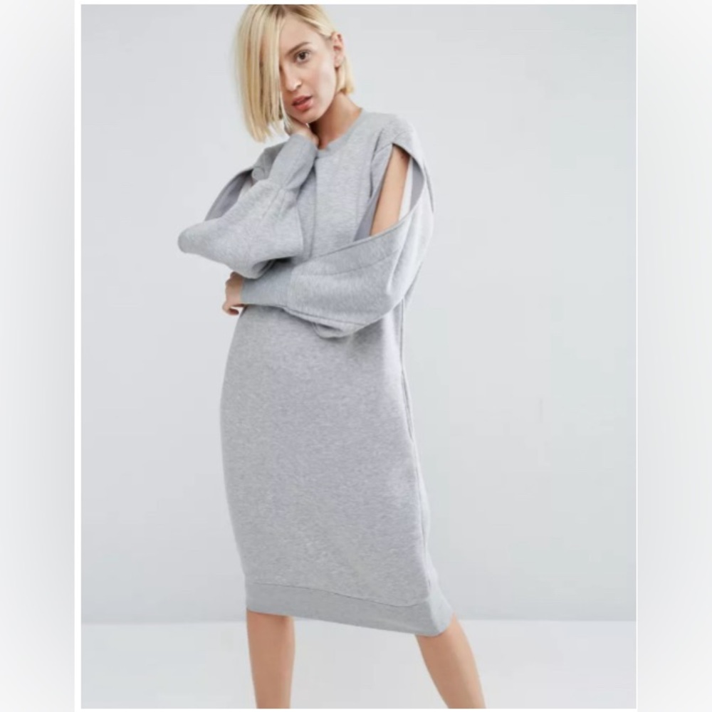 *NWT* midi slash sleeve sweat dress